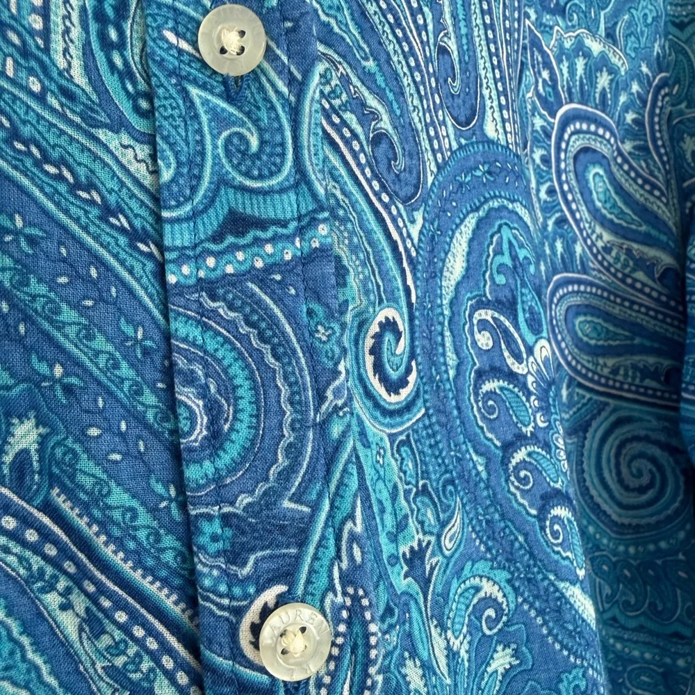 Lauren Ralph Lauren Paisley Button Down Shirt Size L - Picture 6 of 14